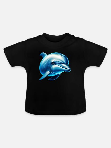 Delfin - Baby Bio-T-Shirt mit Rundhals - Schwarz