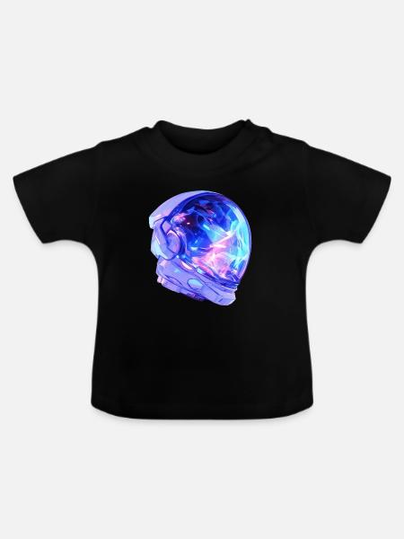Astronauten-Helm - Baby Bio-T-Shirt mit Rundhals - Schwarz