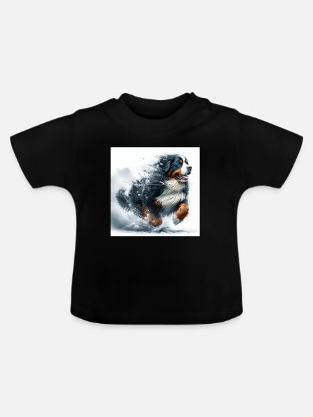 Berner Sennenhund - Baby Bio-T-Shirt mit Rundhals - Schwarz