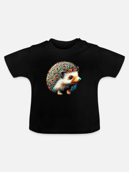 Igel - Baby Bio-T-Shirt mit Rundhals - Schwarz