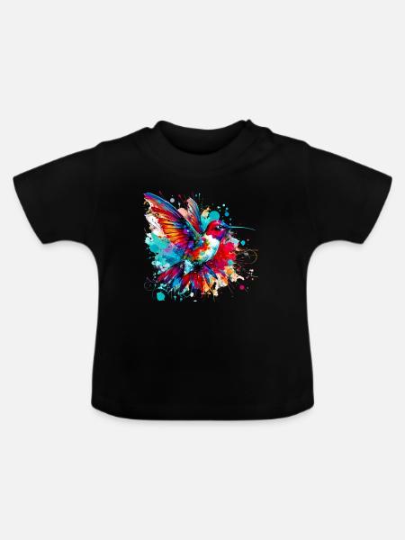 Kolibri - Baby Bio-T-Shirt mit Rundhals - Schwarz