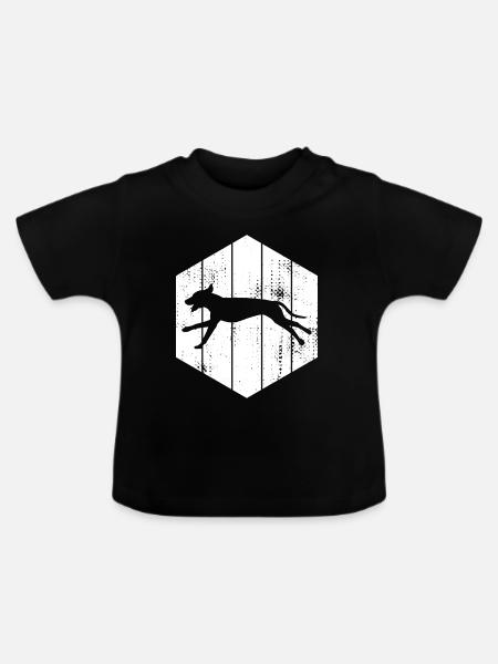 Hund Skizze - Baby Bio-T-Shirt mit Rundhals - Schwarz
