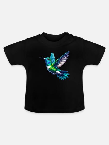 Kolibri - Baby Bio-T-Shirt mit Rundhals - Schwarz