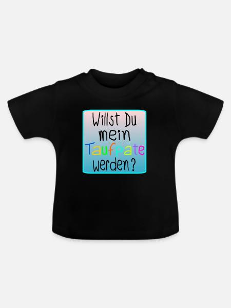 BABY TAUFE - TAUFPATE WERDEN - Baby Bio-T-Shirt mit Rundhals - Schwarz