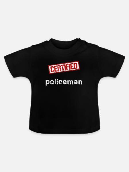 Polizist - Baby Bio-T-Shirt mit Rundhals - Schwarz