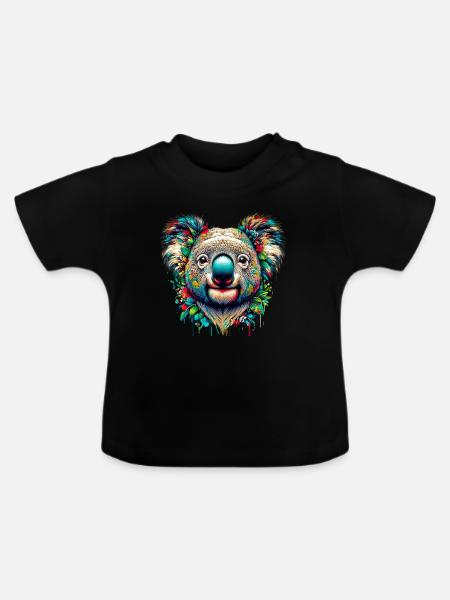 Koala - Baby Bio-T-Shirt mit Rundhals - Schwarz
