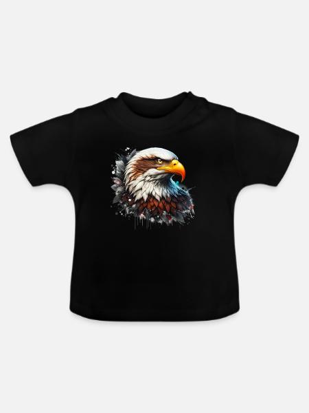 Adler - Baby Bio-T-Shirt mit Rundhals - Schwarz