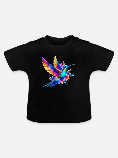Kolibri - Baby Bio-T-Shirt mit Rundhals - Schwarz