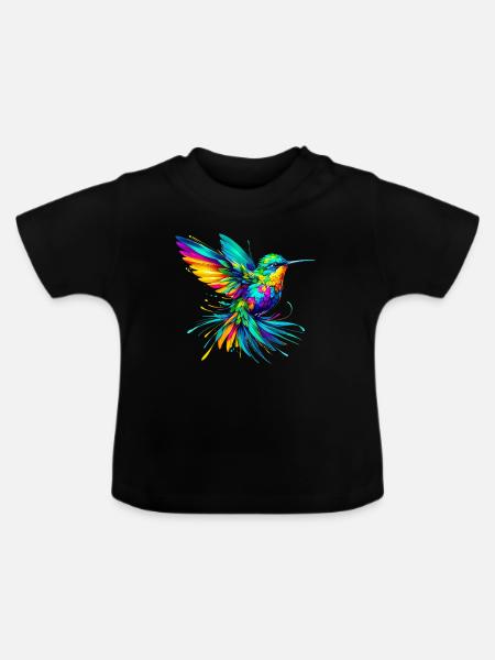 Kolibri - Baby Bio-T-Shirt mit Rundhals - Schwarz