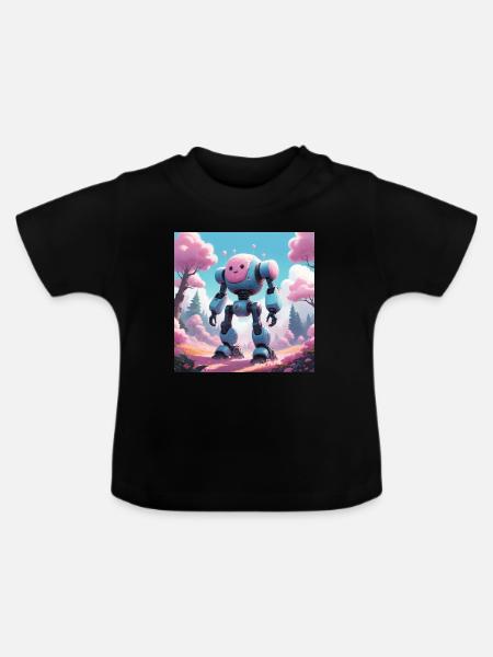 Robot - Baby Bio-T-Shirt mit Rundhals - Schwarz