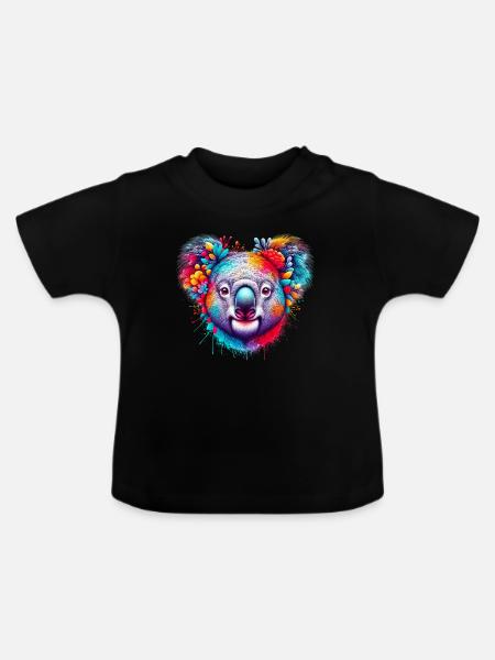 Koala - Baby Bio-T-Shirt mit Rundhals - Schwarz