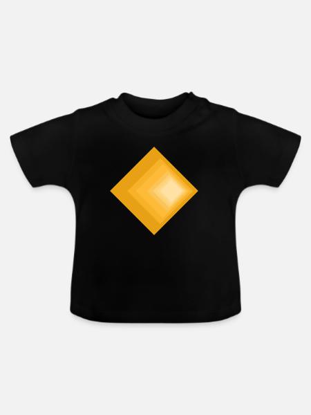 Design mit Farbverlauf - Baby Bio-T-Shirt mit Rundhals - Schwarz