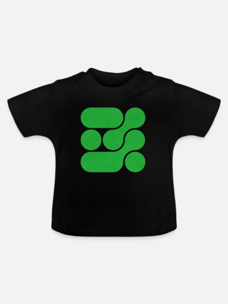 OCHOOO - GRÜN - Baby Bio-T-Shirt mit Rundhals - Schwarz