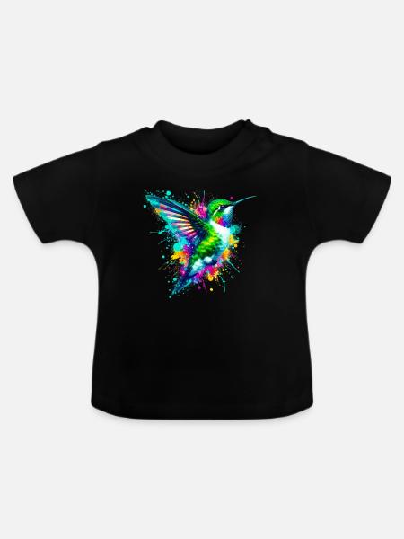 Kolibri - Baby Bio-T-Shirt mit Rundhals - Schwarz