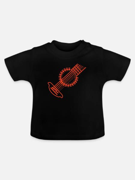 Gitarre musiker - Baby Bio-T-Shirt mit Rundhals - Schwarz