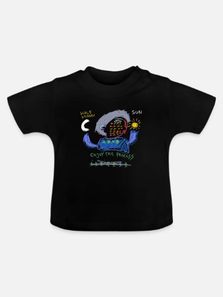Enjoy the process - Baby Bio-T-Shirt mit Rundhals - Schwarz