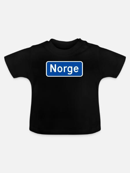 Norwegen - Baby Bio-T-Shirt mit Rundhals - Schwarz