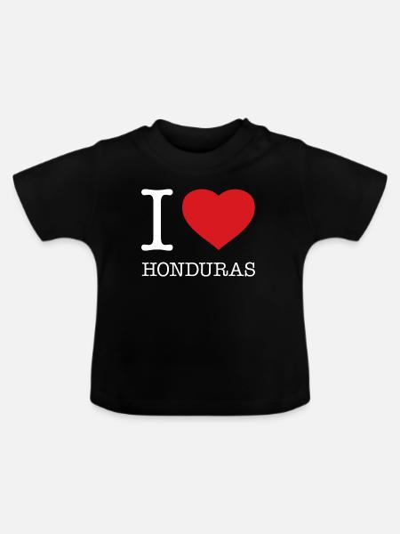 I LOVE HONDURAS - Baby Bio-T-Shirt mit Rundhals - Schwarz