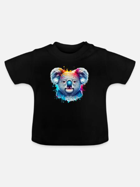 Koala - Baby Bio-T-Shirt mit Rundhals - Schwarz