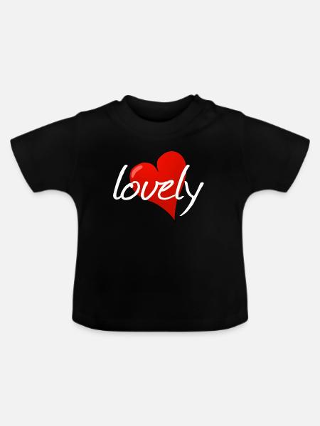LOVELY - Baby Bio-T-Shirt mit Rundhals - Schwarz