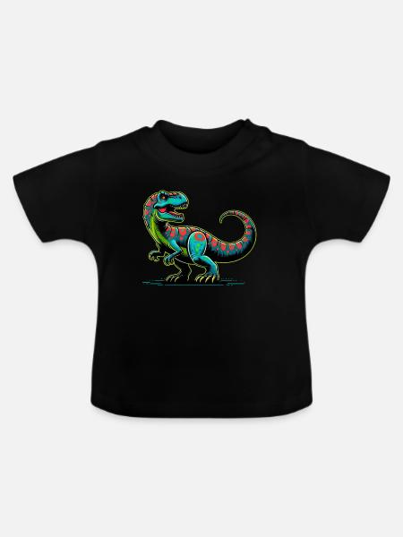 Dinosaurier - Baby Bio-T-Shirt mit Rundhals - Schwarz