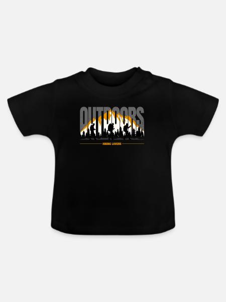 Hiking Lovers - Baby Bio-T-Shirt mit Rundhals - Schwarz
