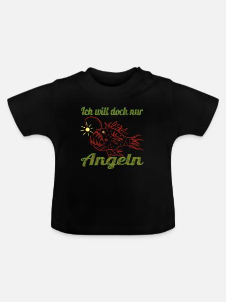 Ein Laternen Fisch - Baby Bio-T-Shirt mit Rundhals - Schwarz