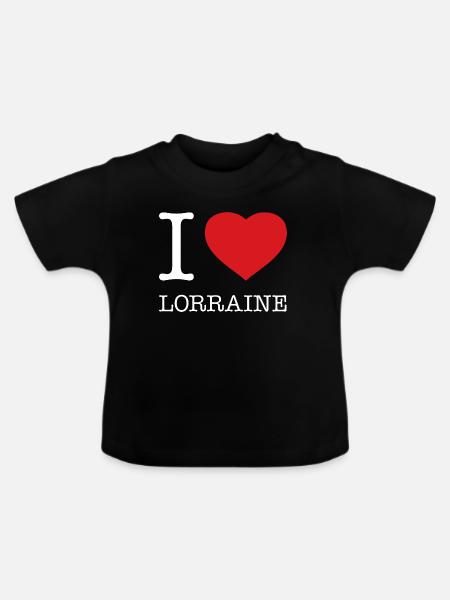 I LOVE LORRAINE Lothringen - Baby Bio-T-Shirt mit Rundhals - Schwarz