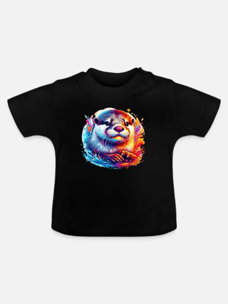 Otter - Baby Bio-T-Shirt mit Rundhals - Schwarz