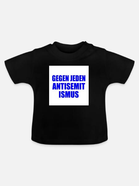 gegen jeden antisemitismus - Baby Bio-T-Shirt mit Rundhals - Schwarz