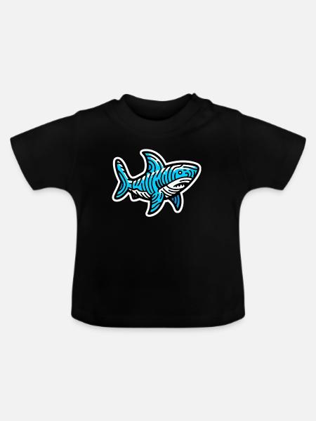 Hai - Baby Bio-T-Shirt mit Rundhals - Schwarz
