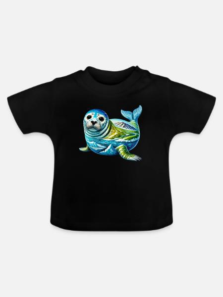 Siegel - Baby Bio-T-Shirt mit Rundhals - Schwarz