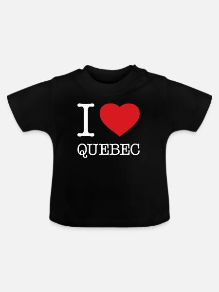 I LOVE QUEBEC - Baby Bio-T-Shirt mit Rundhals - Schwarz