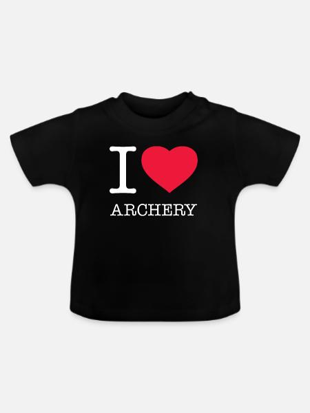 I LOVE ARCHERY - Baby Bio-T-Shirt mit Rundhals - Schwarz