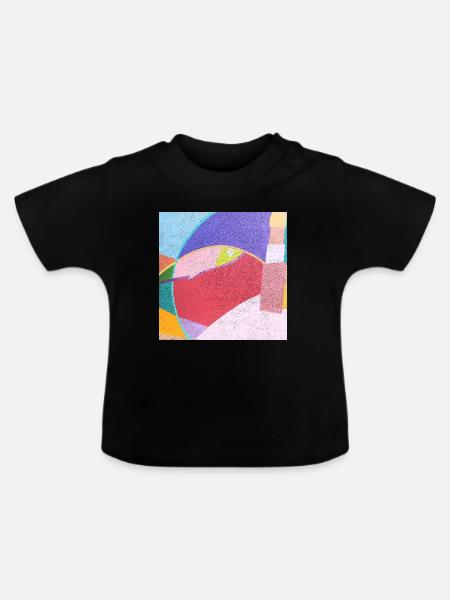 Bunte Wandmalereien - Baby Bio-T-Shirt mit Rundhals - Schwarz