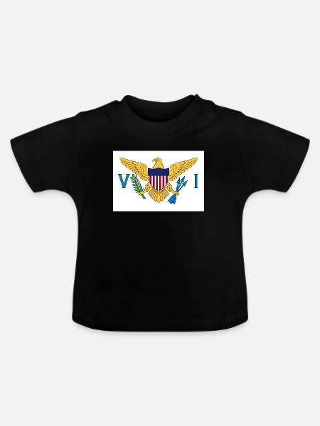 Amerikanische Jungferninseln - Baby Bio-T-Shirt mit Rundhals - Schwarz