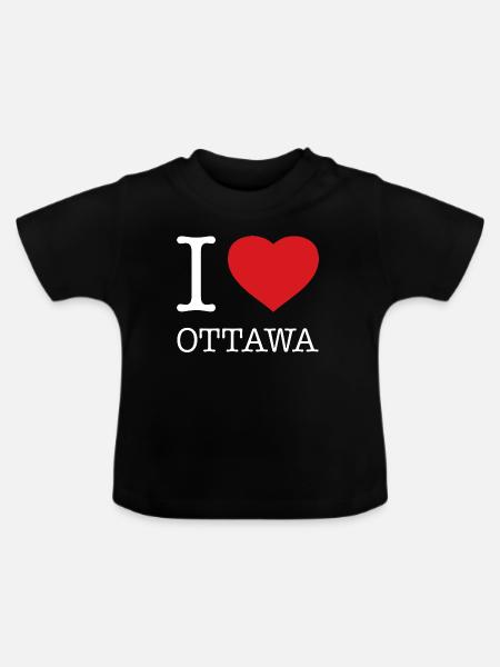 I LOVE OTTAWA - Baby Bio-T-Shirt mit Rundhals - Schwarz