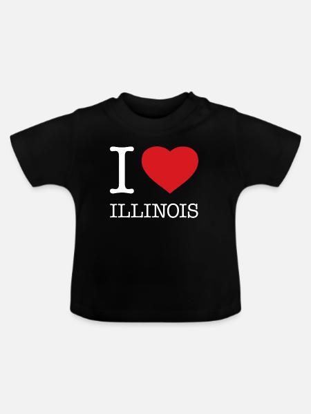 I LOVE ILLINOIS - Baby Bio-T-Shirt mit Rundhals - Schwarz
