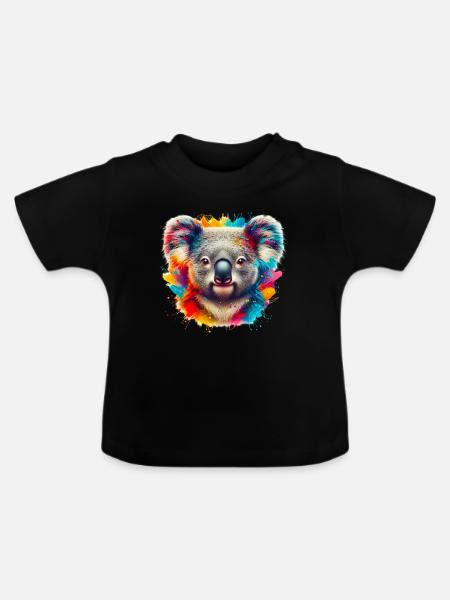 Koala - Baby Bio-T-Shirt mit Rundhals - Schwarz