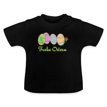 Ostereier zu Ostern - Baby Bio-T-Shirt mit Rundhals - Schwarz - Vorne