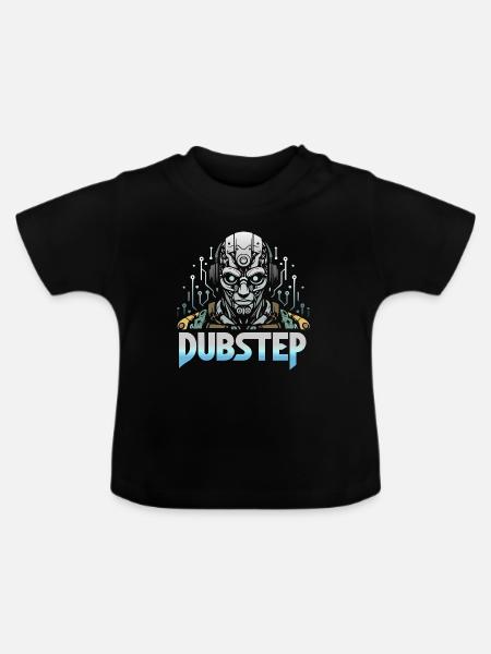 Dubstep Cyborg - Baby Bio-T-Shirt mit Rundhals - Schwarz