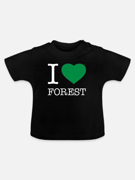 I LOVE FOREST - Baby Bio-T-Shirt mit Rundhals - Schwarz