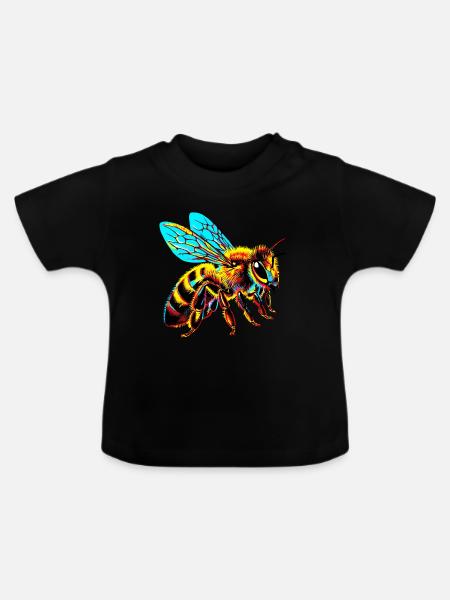 Biene - Baby Bio-T-Shirt mit Rundhals - Schwarz