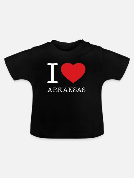I LOVE ARKANSAS - Baby Bio-T-Shirt mit Rundhals - Schwarz