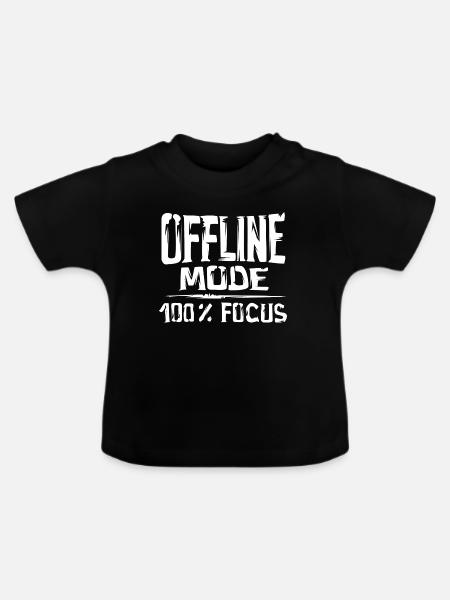 offline mode - 100% focus - Baby Bio-T-Shirt mit Rundhals - Schwarz