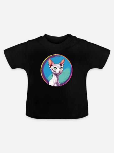 Sphynx Cat - Baby Bio-T-Shirt mit Rundhals - Schwarz