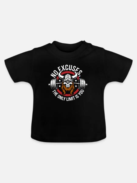Wikinger Schädel Grenzenlos - Baby Bio-T-Shirt mit Rundhals - Schwarz