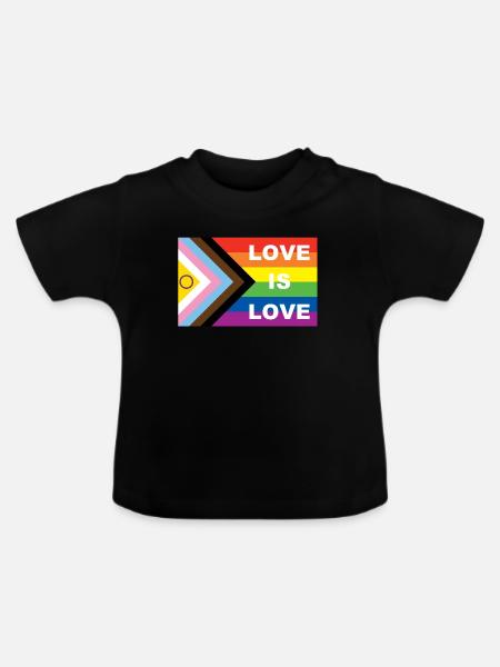 LOVE IS LOVE - Baby Bio-T-Shirt mit Rundhals - Schwarz