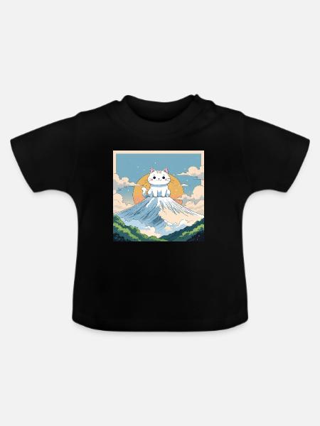 Fuji Kitten - Baby Bio-T-Shirt mit Rundhals - Schwarz