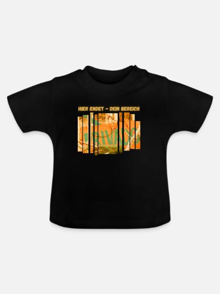Hier endet dein Bereich - Baby Bio-T-Shirt mit Rundhals - Schwarz